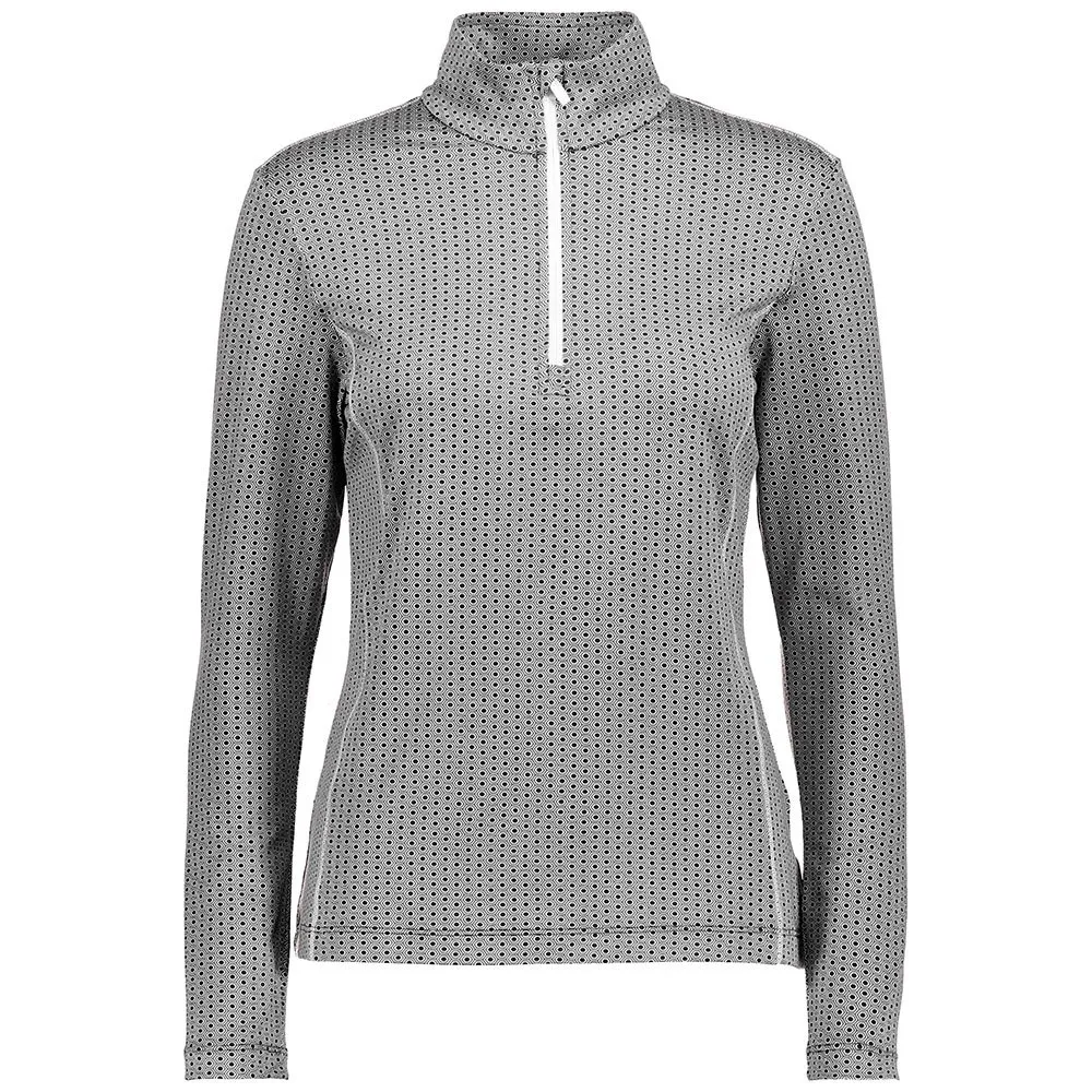 CMP 39l2696 Ultralight Sweat Printed Fleece Med Halv Dragkedja, Black / white