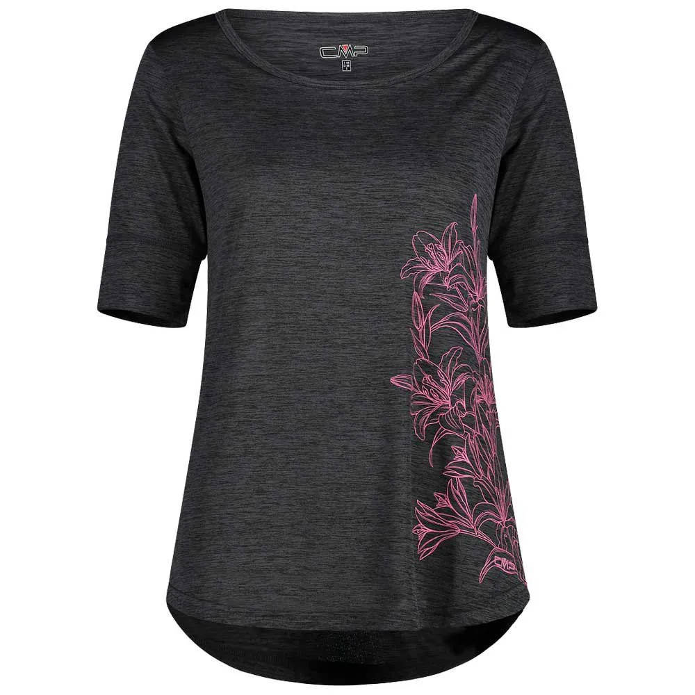 CMP 39t5756 T-shirt, Antracite melange / pink fluo
