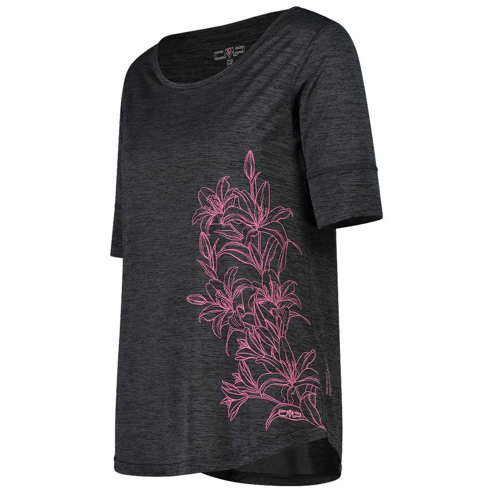 CMP 39t5756 T-shirt, Antracite melange / pink fluo