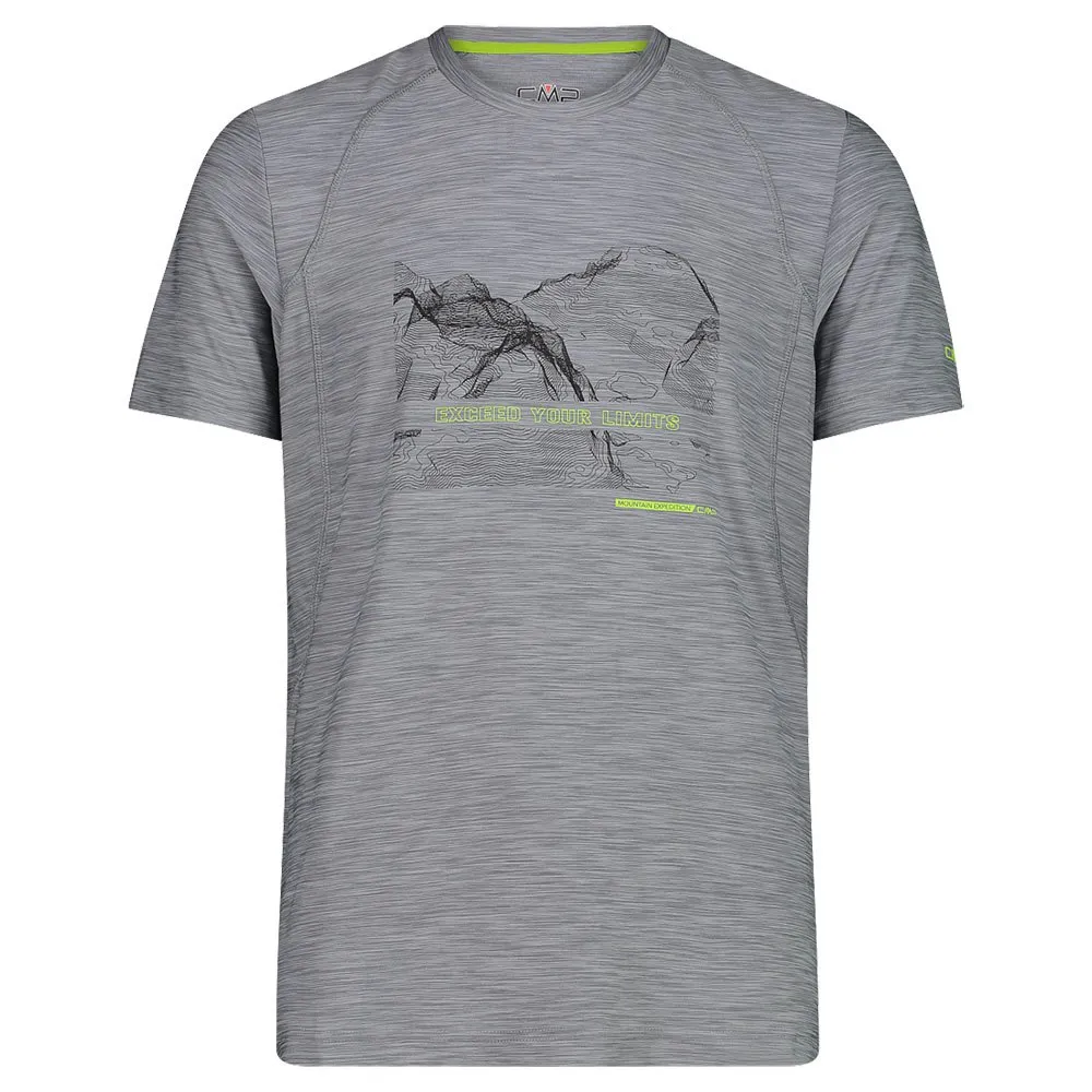 CMP 39t6547 T-shirt Med Korta ärmar, Grey melange / limegreen