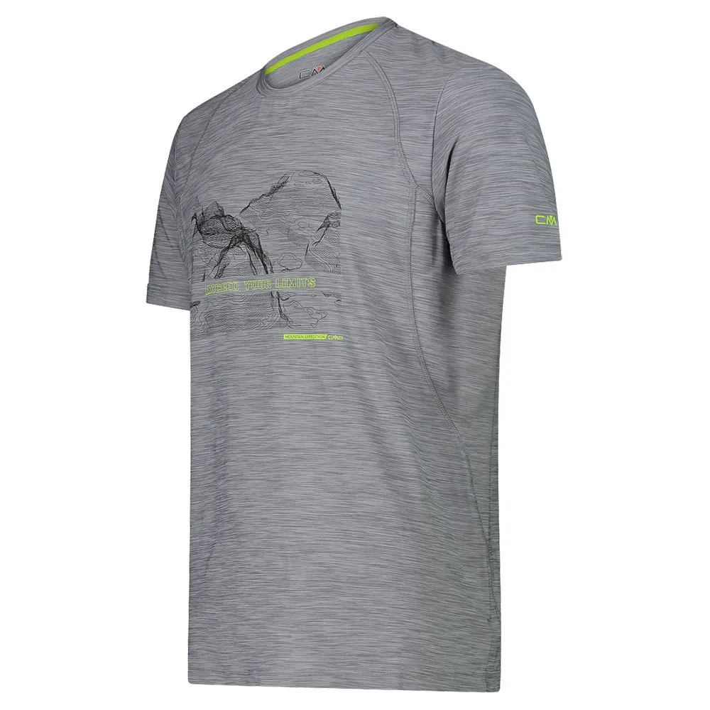 CMP 39t6547 T-shirt Med Korta ärmar, Grey melange / limegreen