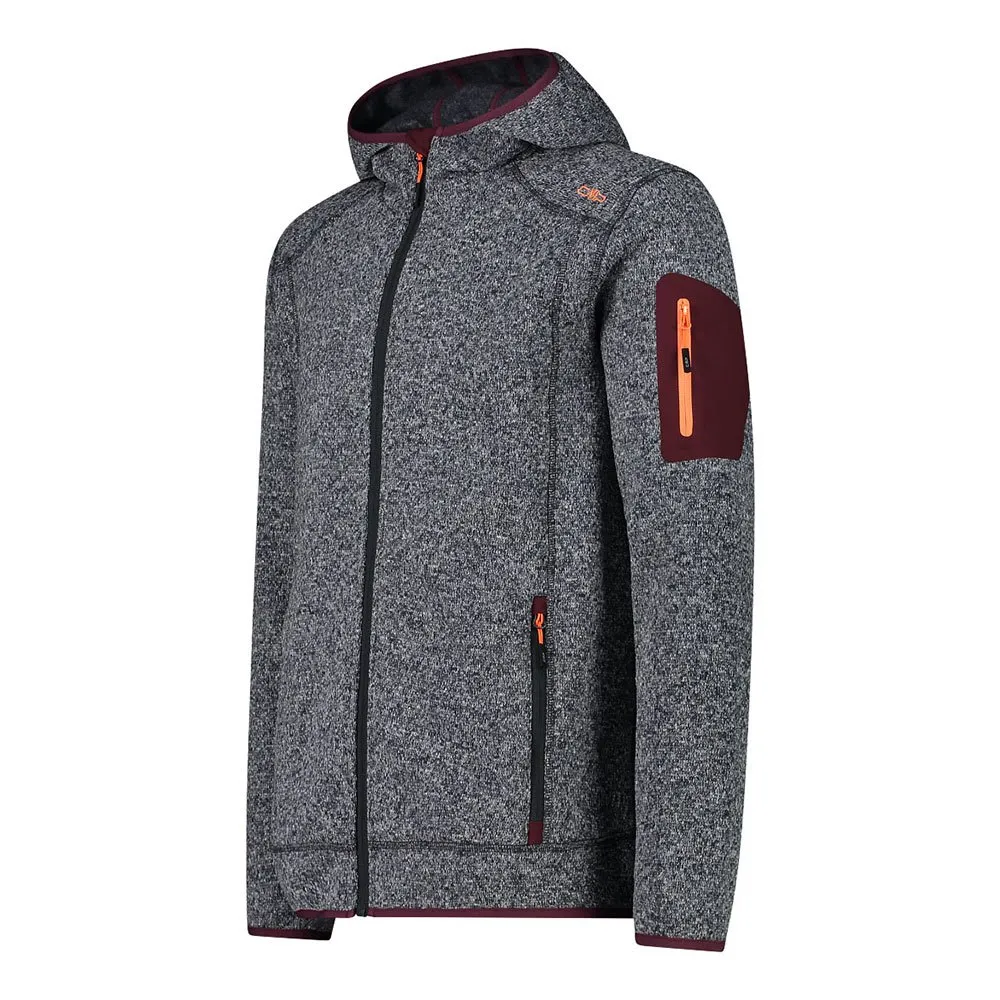 CMP 3h60847n Fleecejacka Med Dragkedja, Anthracite / burgundy