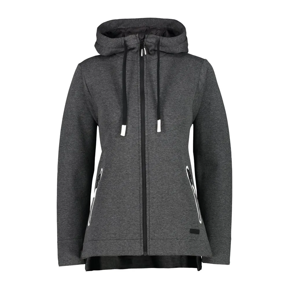 CMP Fix Hood Full Zip 31m3766 Tröja, Asphalt melange CMP Fix Hood Full Zip 31m3766 Tröja, Asphalt melange