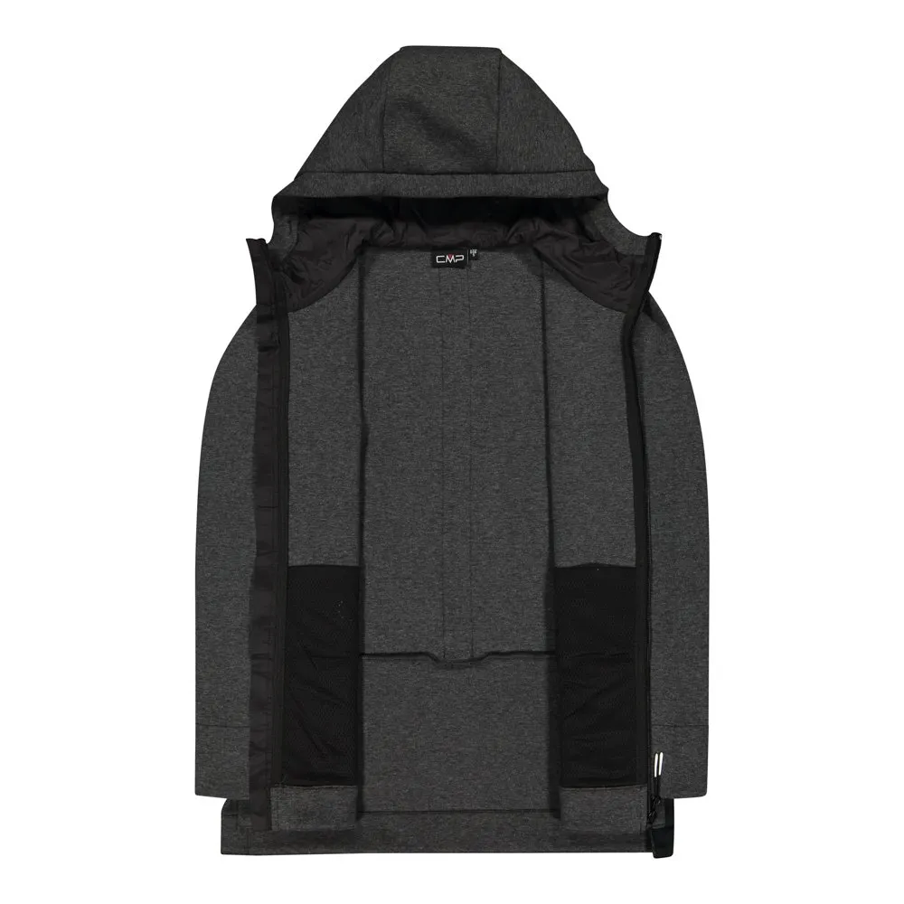 CMP Fix Hood Full Zip 31m3766 Tröja, Asphalt melange CMP Fix Hood Full Zip 31m3766 Tröja, Asphalt melange