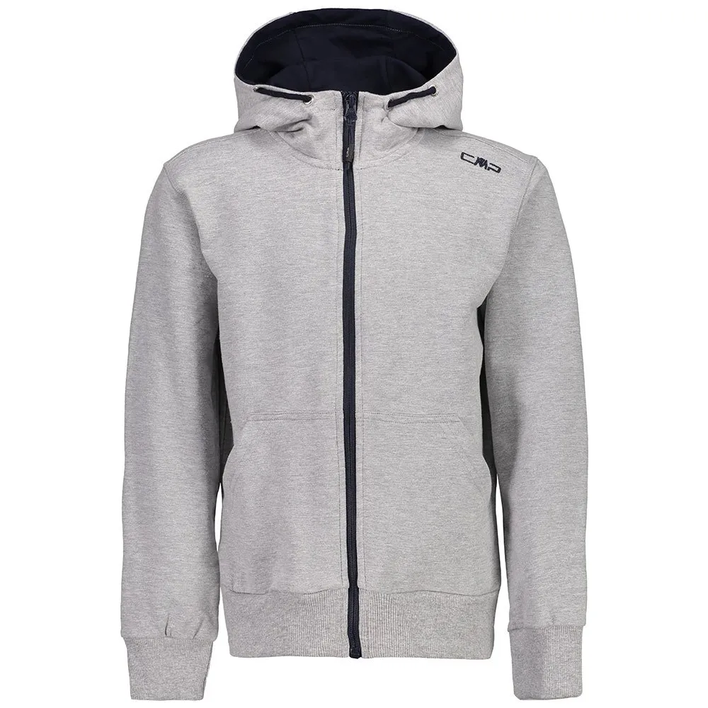 CMP Fixed Hood Full Zip 38d8314m Tröja, Grigio melange, 3Y