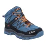 Dusty blue / flash orange