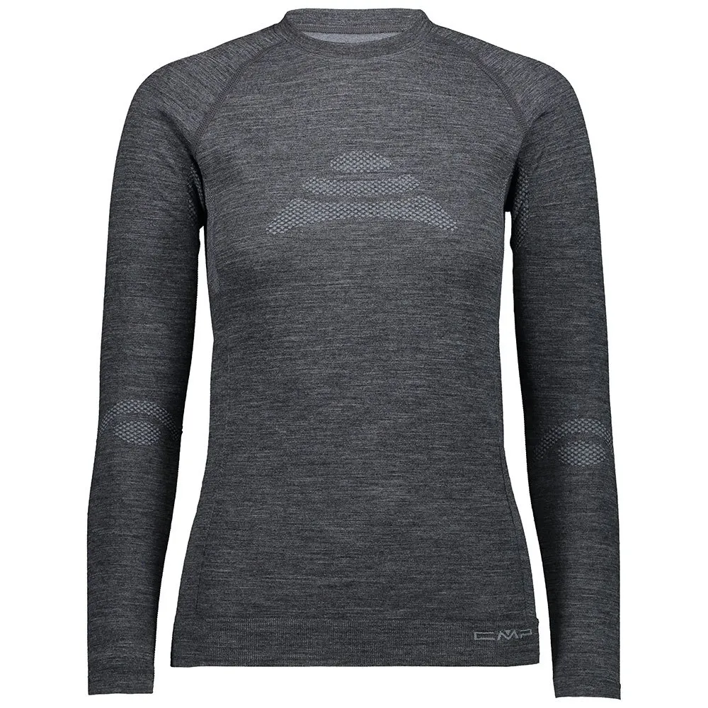 CMP Seamless Sweat 39y4006 Långärmad Baslager, Black melange