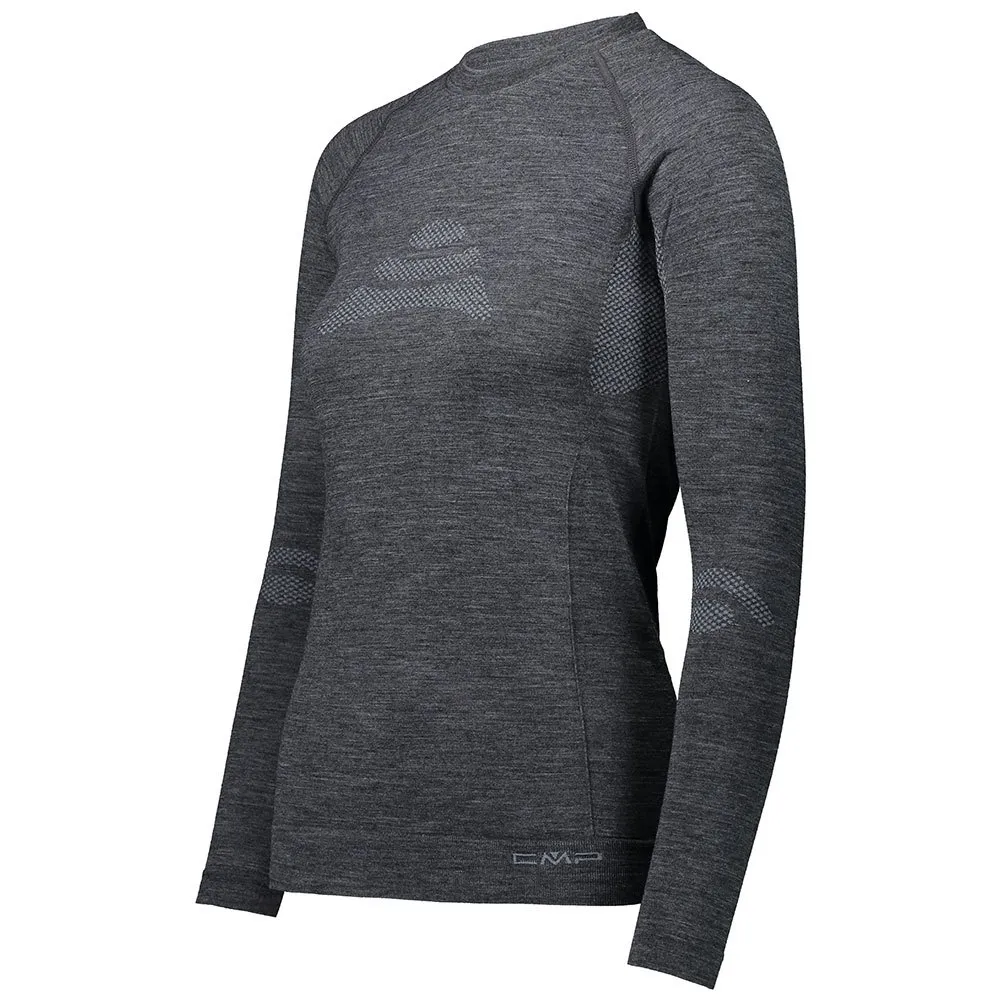 CMP Seamless Sweat 39y4006 Långärmad Baslager, Black melange