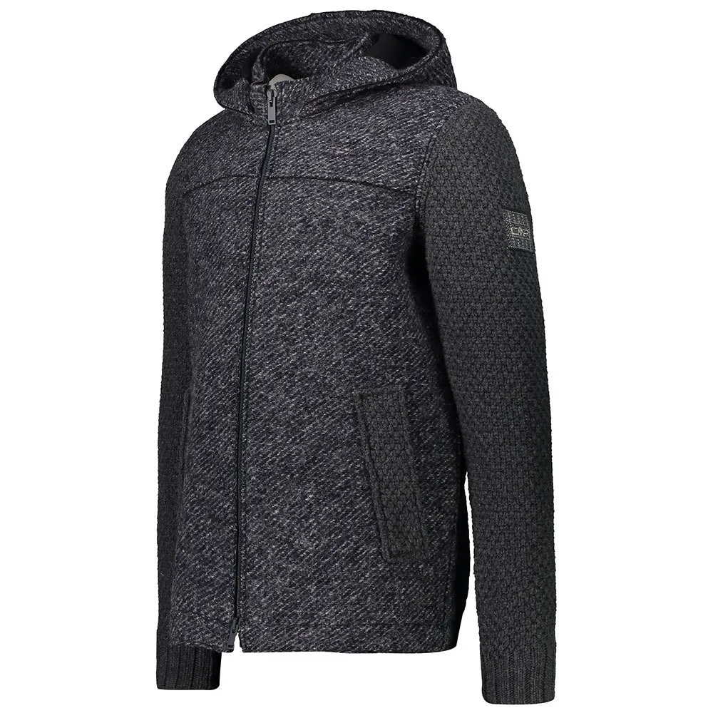 CMP Sportswear Mid Fix 39m3697 Fleecejacka Med Huva, Bright blue melange