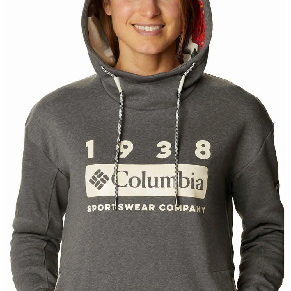 Columbia Lodge Tröja Med Huva, Charcoal heather / botanical print