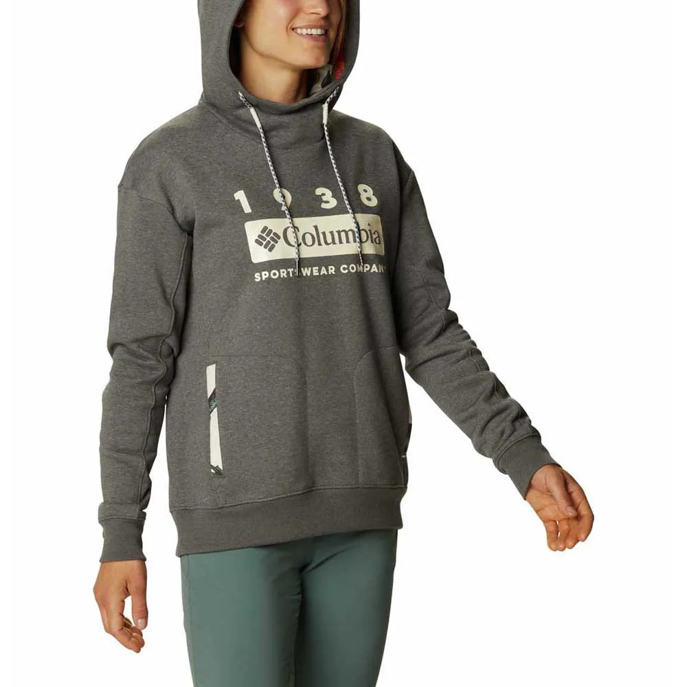 Columbia Lodge Tröja Med Huva, Charcoal heather / botanical print