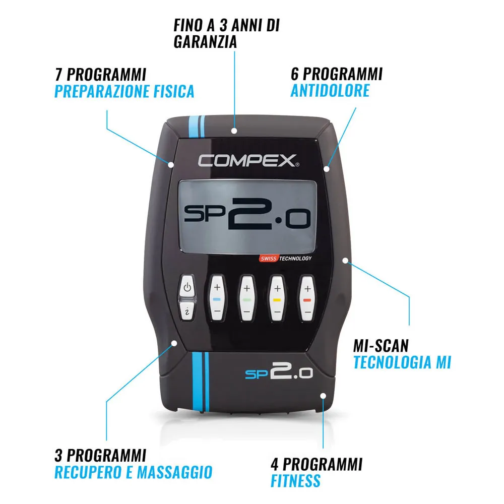 Compex Sp 2.0 Elektrostimulator, Black, One Size Compex Sp 2.0 Elektrostimulator, Black, One Size
