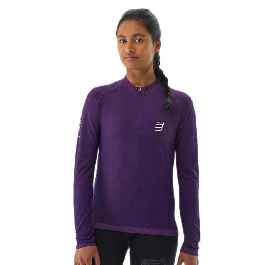 Compressport Atsw489 T-shirt Med Lång ärm female, Purple