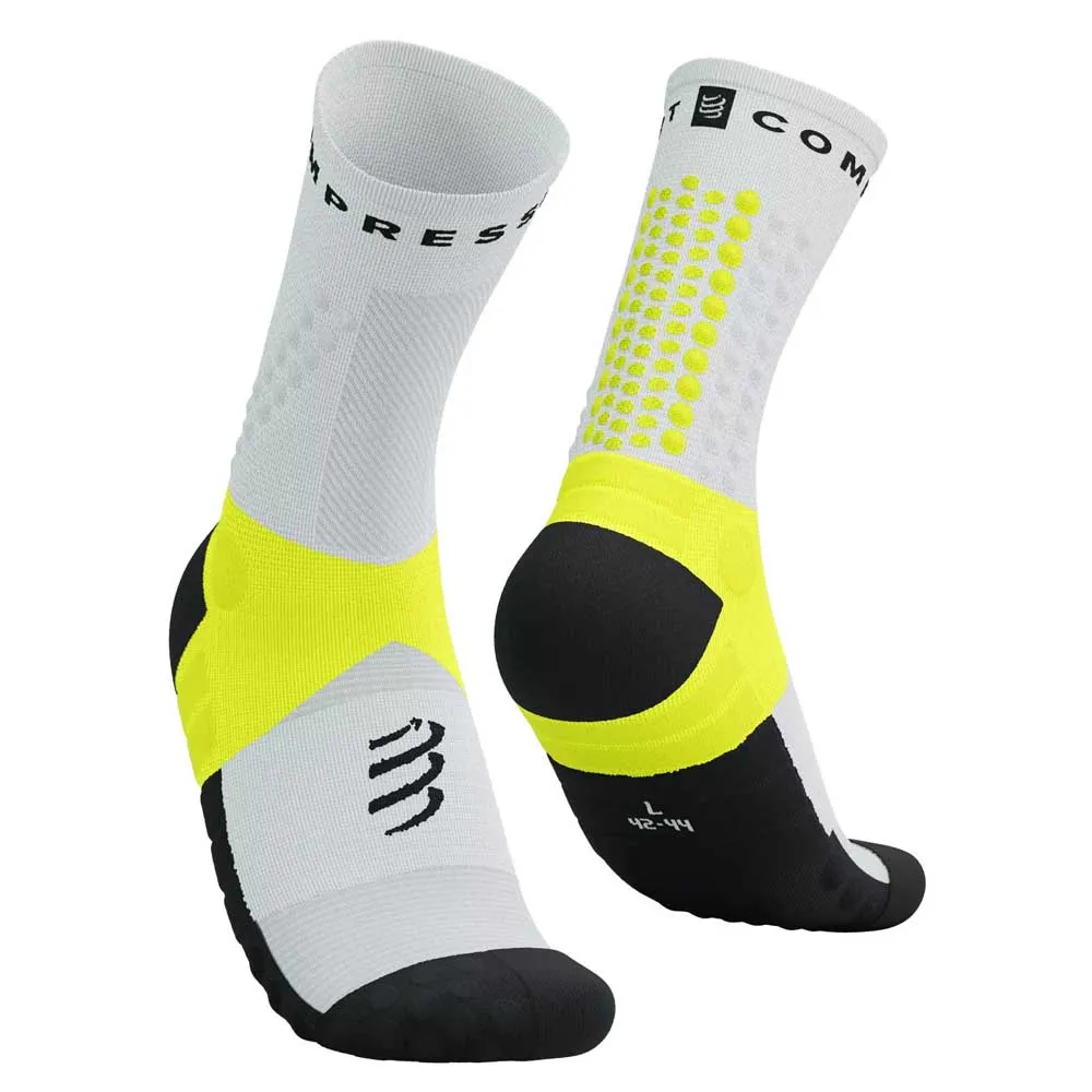 Compressport Sqtu355 Strumpor male, White / safe yellow