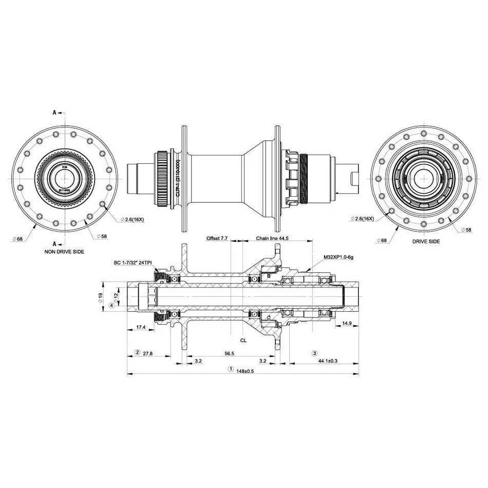 Con-Tec Core Cl Disc Sram Xd Baknav, Black, 32H, 12 x 142mm Con-Tec Core Cl Disc Sram Xd Baknav, Black, 32H, 12 x 142mm