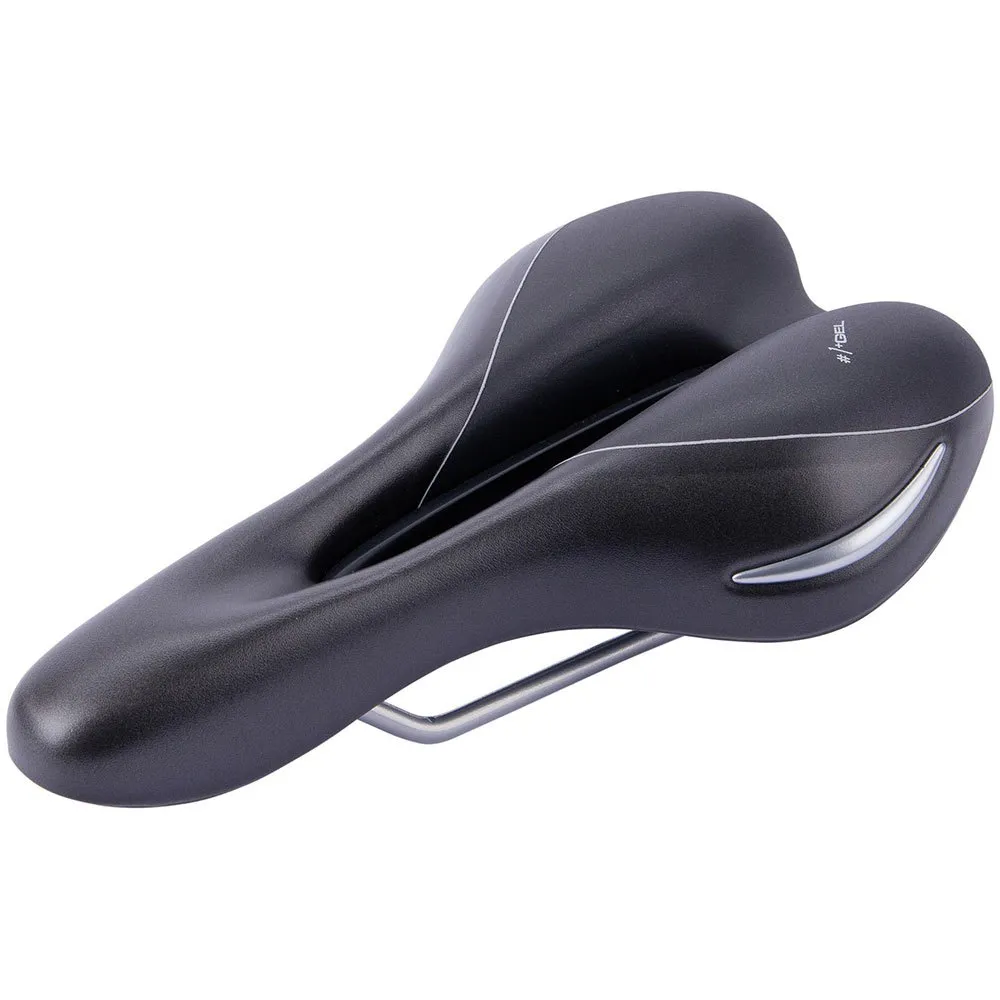 Con-Tec Elliptic+ Cykelsadel, Black / silver, 160mm
