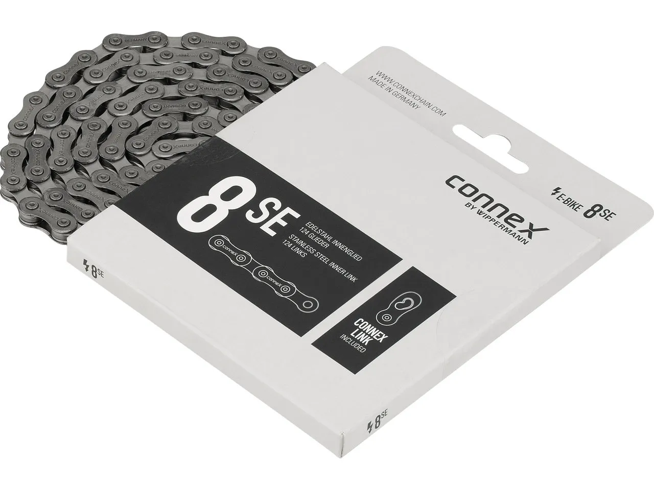 Connex 8SE 8-fach E-Bike Kette, Silver, 124 Links Connex 8SE 8-fach E-Bike Kette, Silver, 124 Links