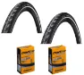 Continental 2 Däck + 2 Slangar Continental Contact 26"x 1.75 (47-559) med reflex med reflex dunlop ventil