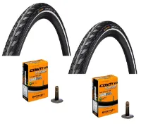 Continental 2 Däck + 2 Slangar Continental Contact 700x40C (42-622) med reflex auto/bil ventil Continental 2 Däck + 2 Slangar Continental Contact 700x40C (42-622) med reflex auto/bil ventil