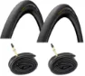 Continental 2 Däck + 2 Slangar Continental Contact Speed 700x28c racer ventil, Svart
