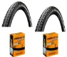 Continental 2 Däck + 2 Slangar Continental Ride Tour Svart 700x35C (37-622) Reflex dunlop ventil