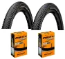 Continental 2 Däck + 2 Slangar MTB däck Continental Double fighter III 700x35 (37-622) dunlop ventil