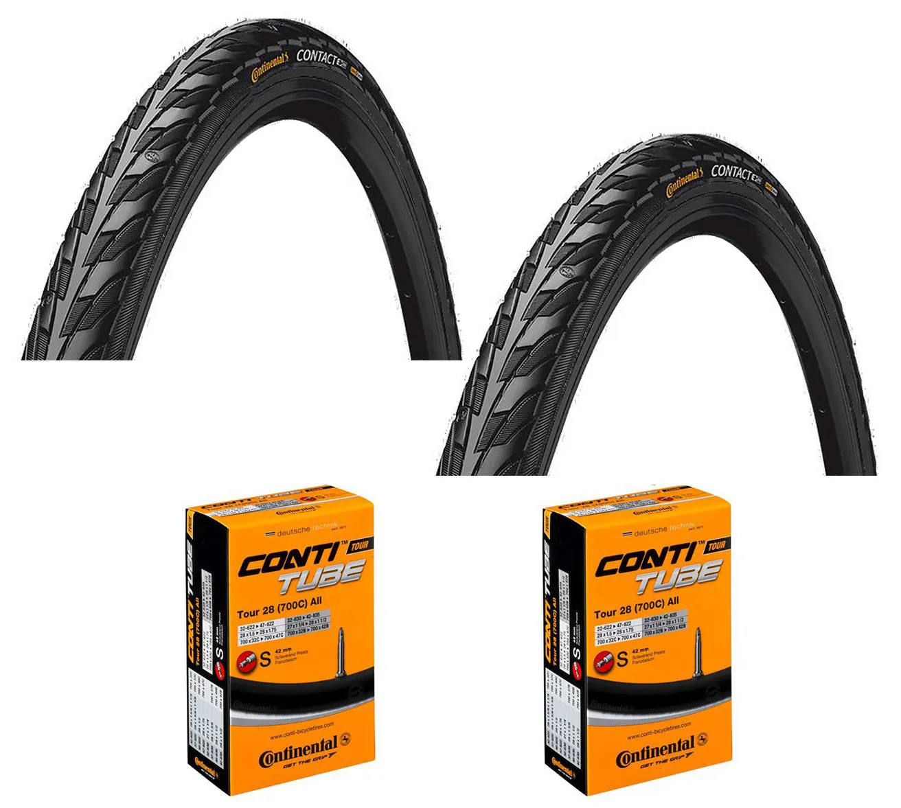 Continental Contact vardagsdäck 700 x 42C sampak racerventil Continental Contact vardagsdäck 700 x 42C sampak racerventil