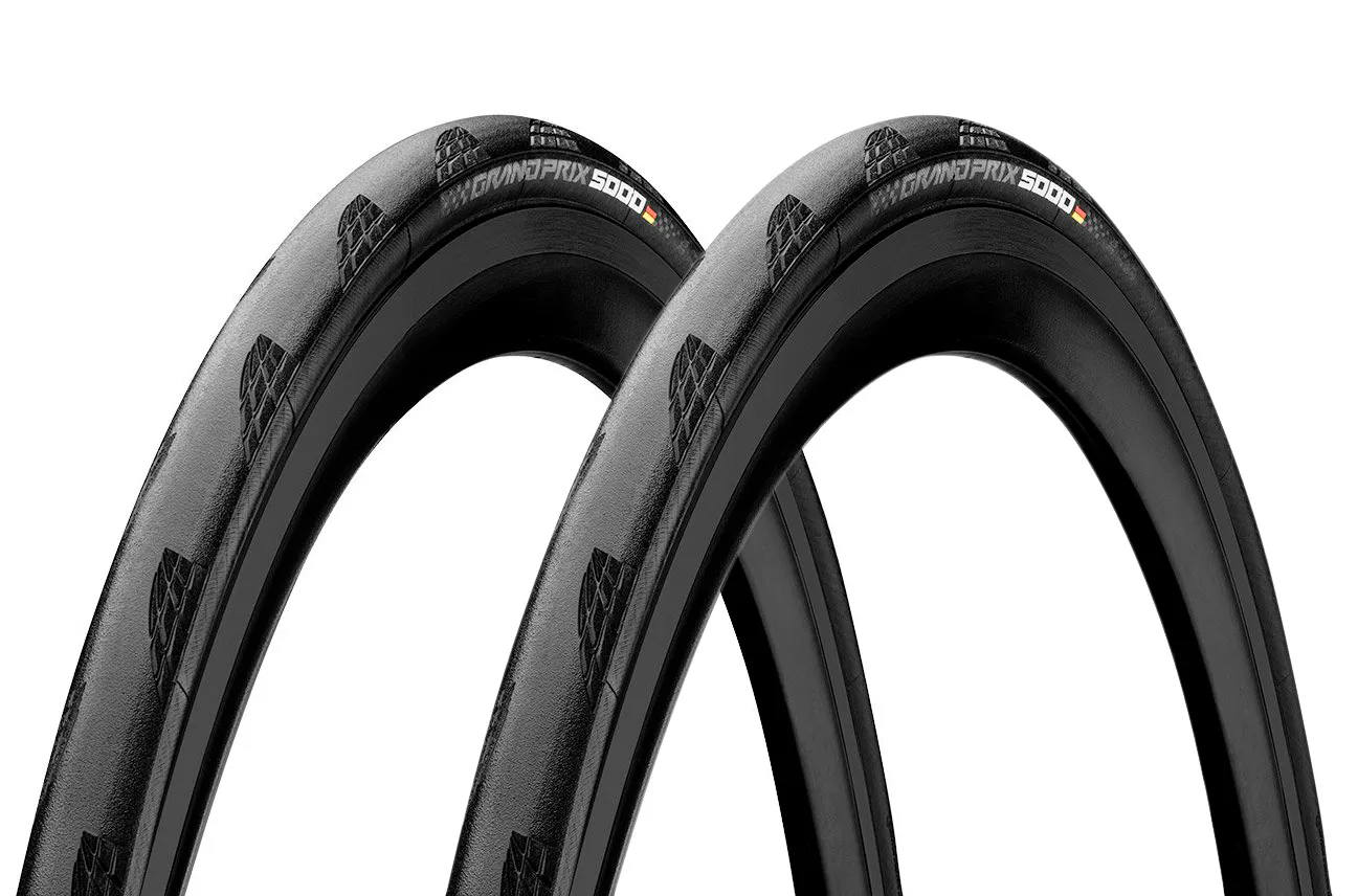 Continental Grand Prix 5000 700x25C Paket med 2 stk., Svart Continental Grand Prix 5000 700x25C Paket med 2 stk., Svart