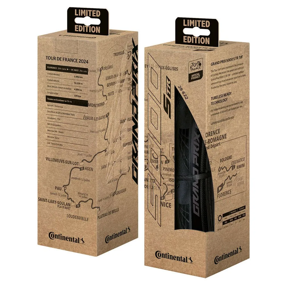 Continental Grand Prix 5000s Tour De France Limited Edition Tubeless 700 X 28 Landsvägsdäck, Black, 700 x 28