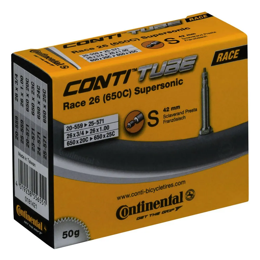 Continental Race Tube Supersonic 26 x 0,8 - 1 Presta, Black, 26", 0.75-1.00 Continental Race Tube Supersonic 26 x 0,8 - 1 Presta, Black, 26", 0.75-1.00