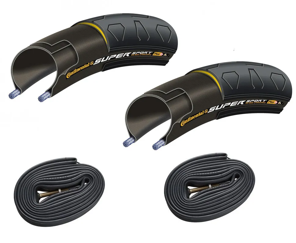 Continental Super Sport Plus Kanttrådsdäck 700 x 25C Sampack, Svart Continental Super Sport Plus Kanttrådsdäck 700 x 25C Sampack, Svart