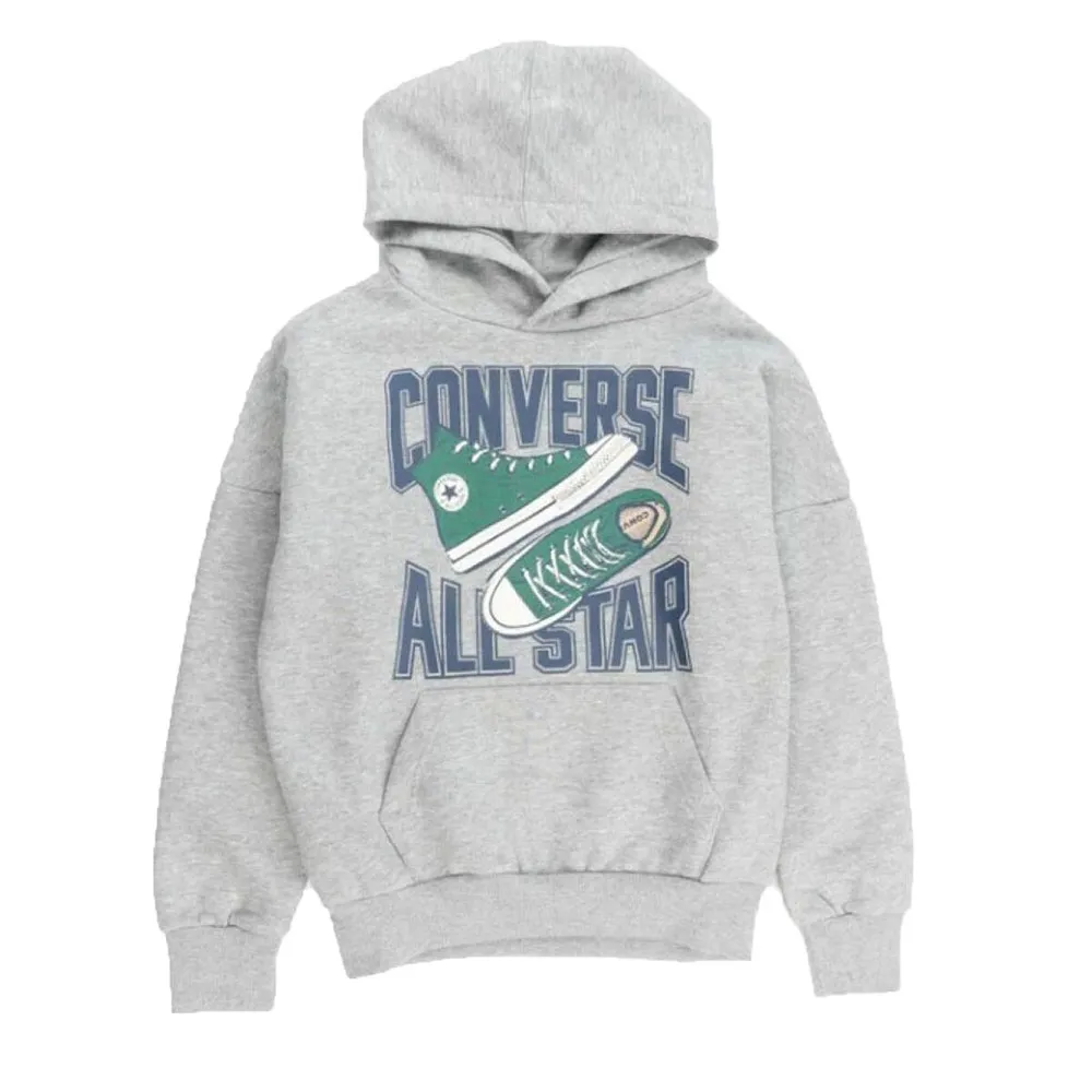 Converse All Star Sneaker Gfx Tröja Med Huva, Dark grey heather, 13-15Y