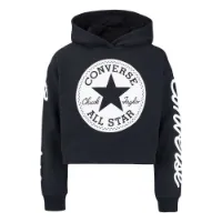 Converse Chuck Patch Crop Tröja Med Huva Converse Chuck Patch Crop Tröja Med Huva
