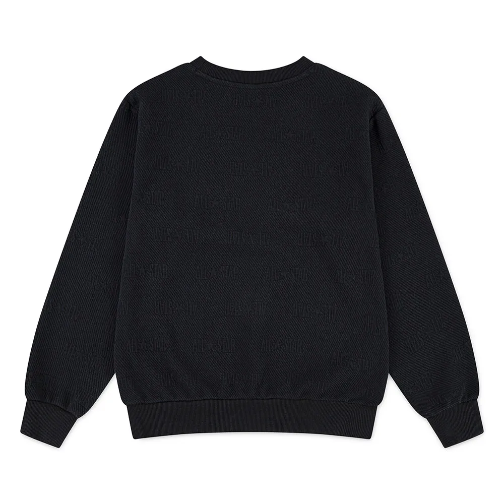 Converse Novelty Logo Texture Crew Tröja, Black, 13-15Y