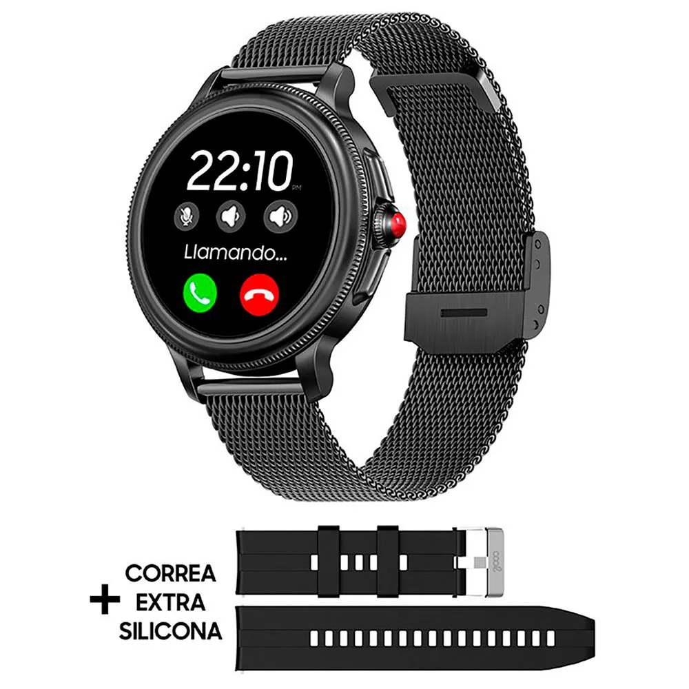 Cool Metal Silicone Dover Smartklocka, Black
