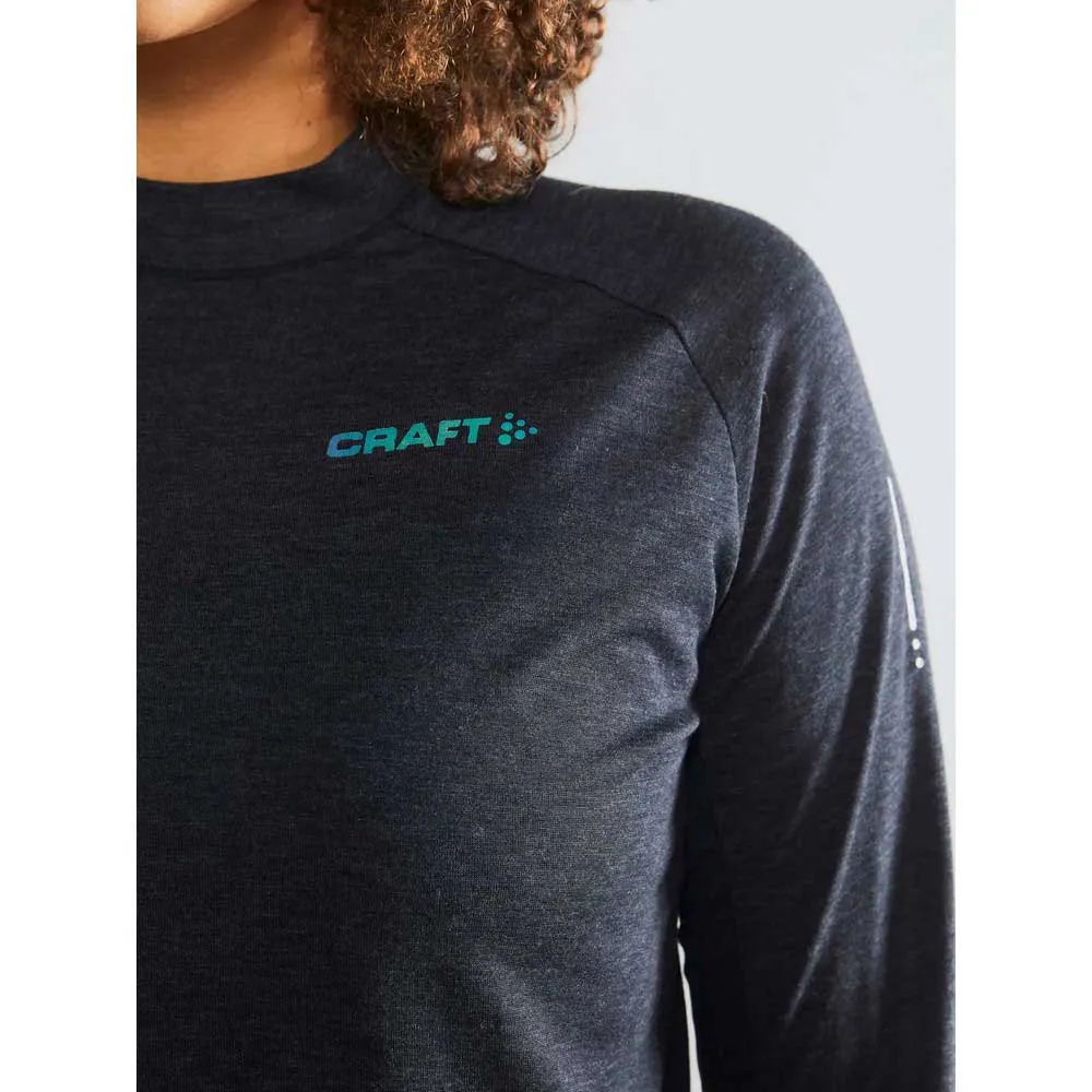 Craft Subz Wool T-shirt Med Lång ärm, Black melange / monument Craft Subz Wool T-shirt Med Lång ärm, Black melange / monument