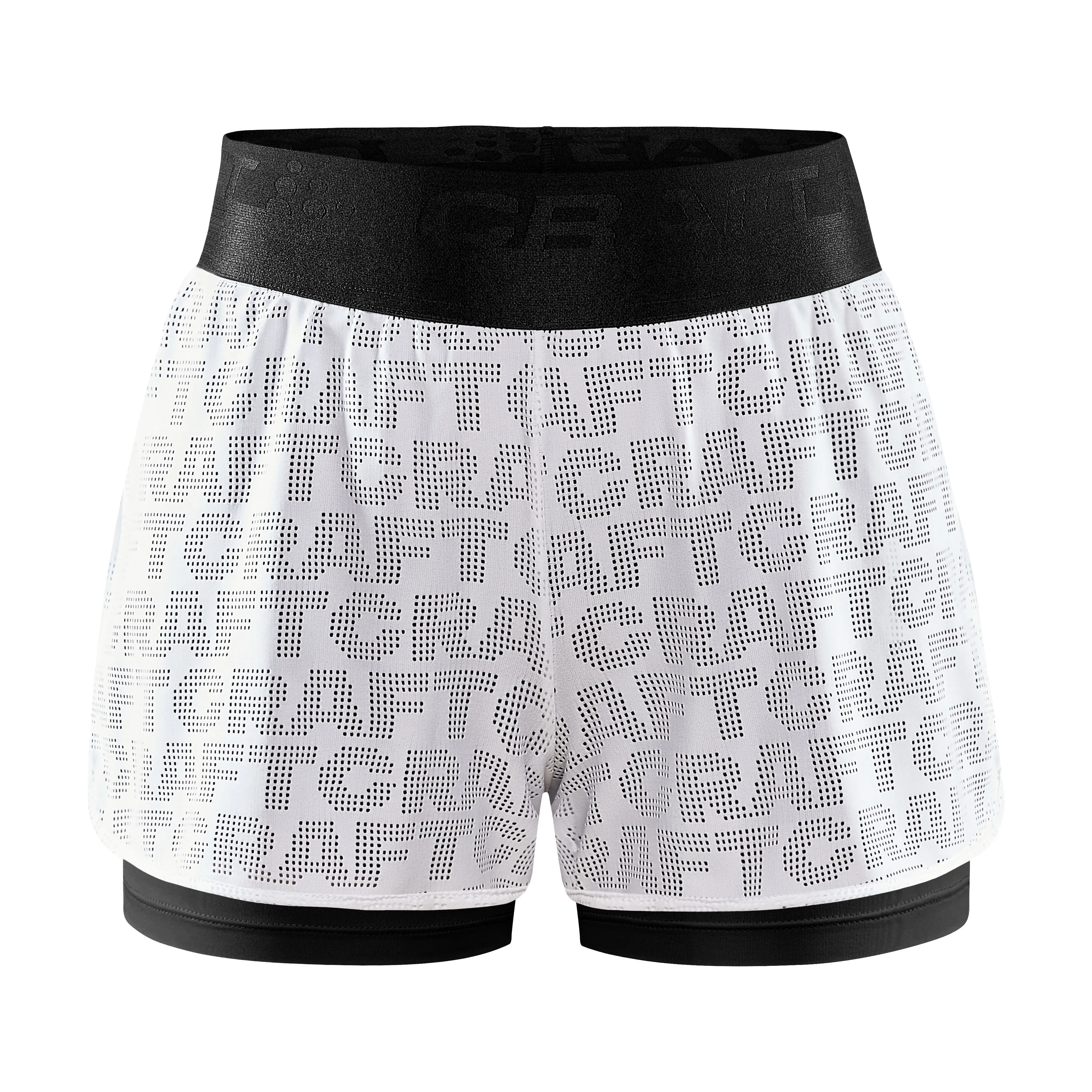 Craft Women's Core Charge Logo Shorts, Black/White Craft Women's Core Charge Logo Shorts, Black/White