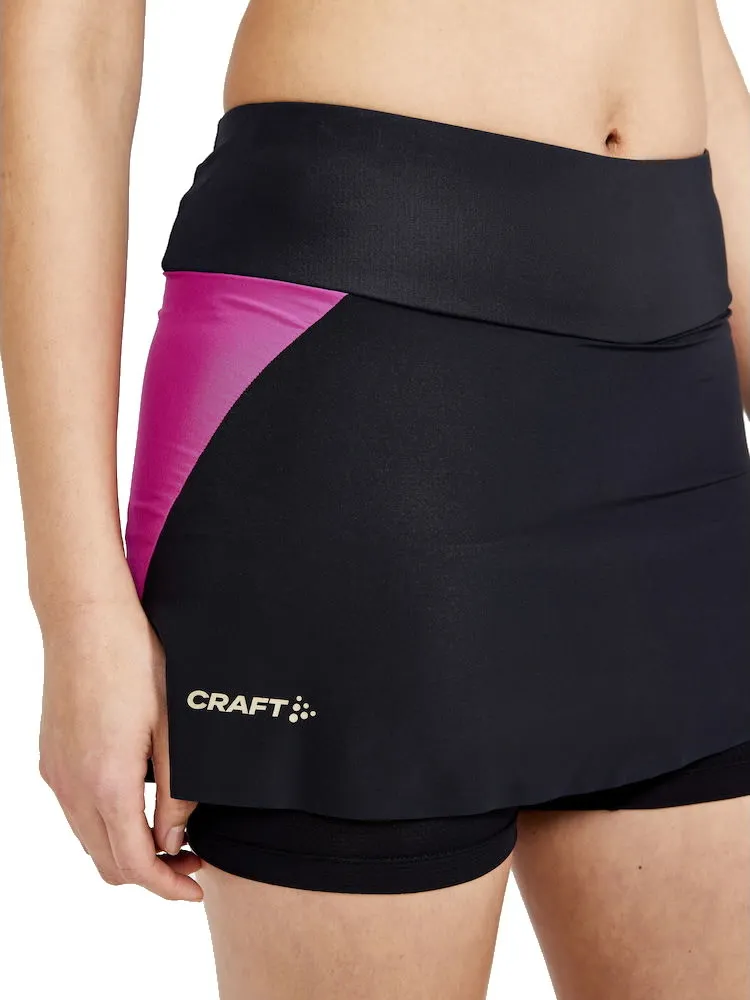 Craft Women's Pro Hypervent 2in1 Skirt, Black-roxo Craft Women's Pro Hypervent 2in1 Skirt, Black-roxo