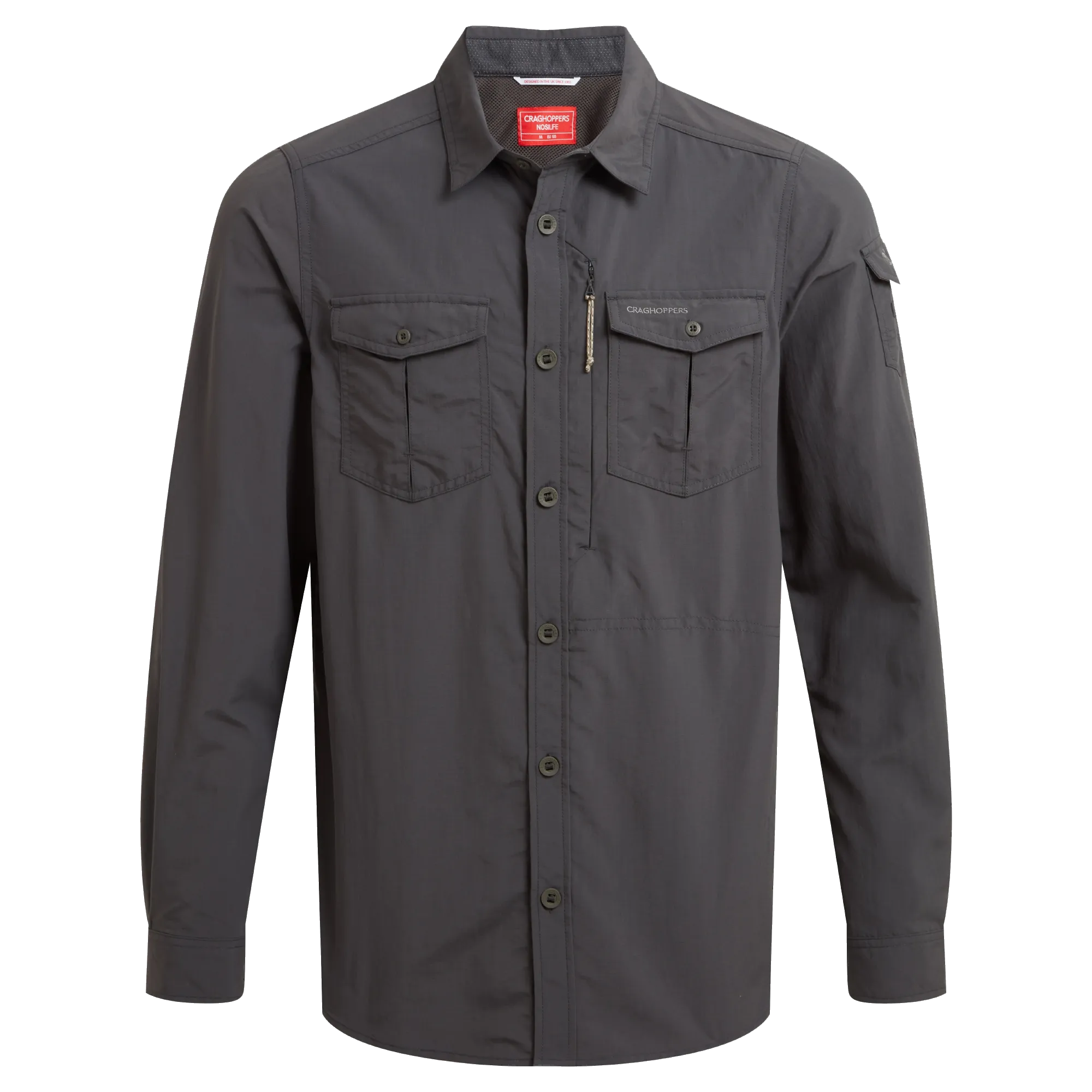 Craghoppers Men's Nosilife Adventure Long Sleeved Shirt III, Black Pepper