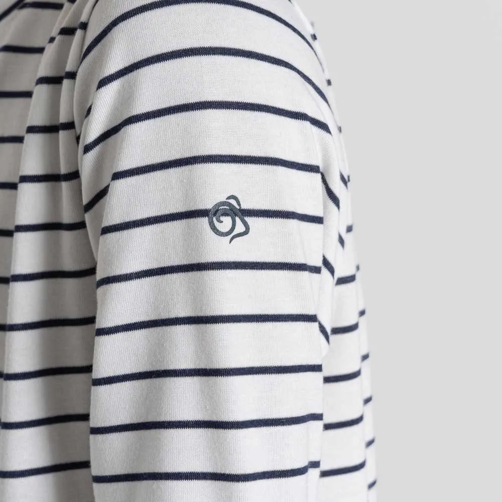 Craghoppers Nosilife Cruz T-shirt Med Lång ärm Refurbished, Blue navy stripe, 9-10Y