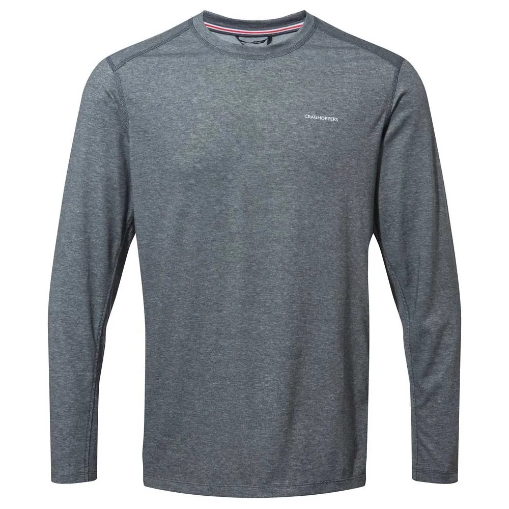 Craghoppers Nosilife Talen T-shirt Med Lång ärm, Black pepper marl