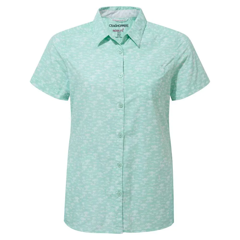 Craghoppers Nosilife Tillia Kortärmad Skjorta, Poolside green print