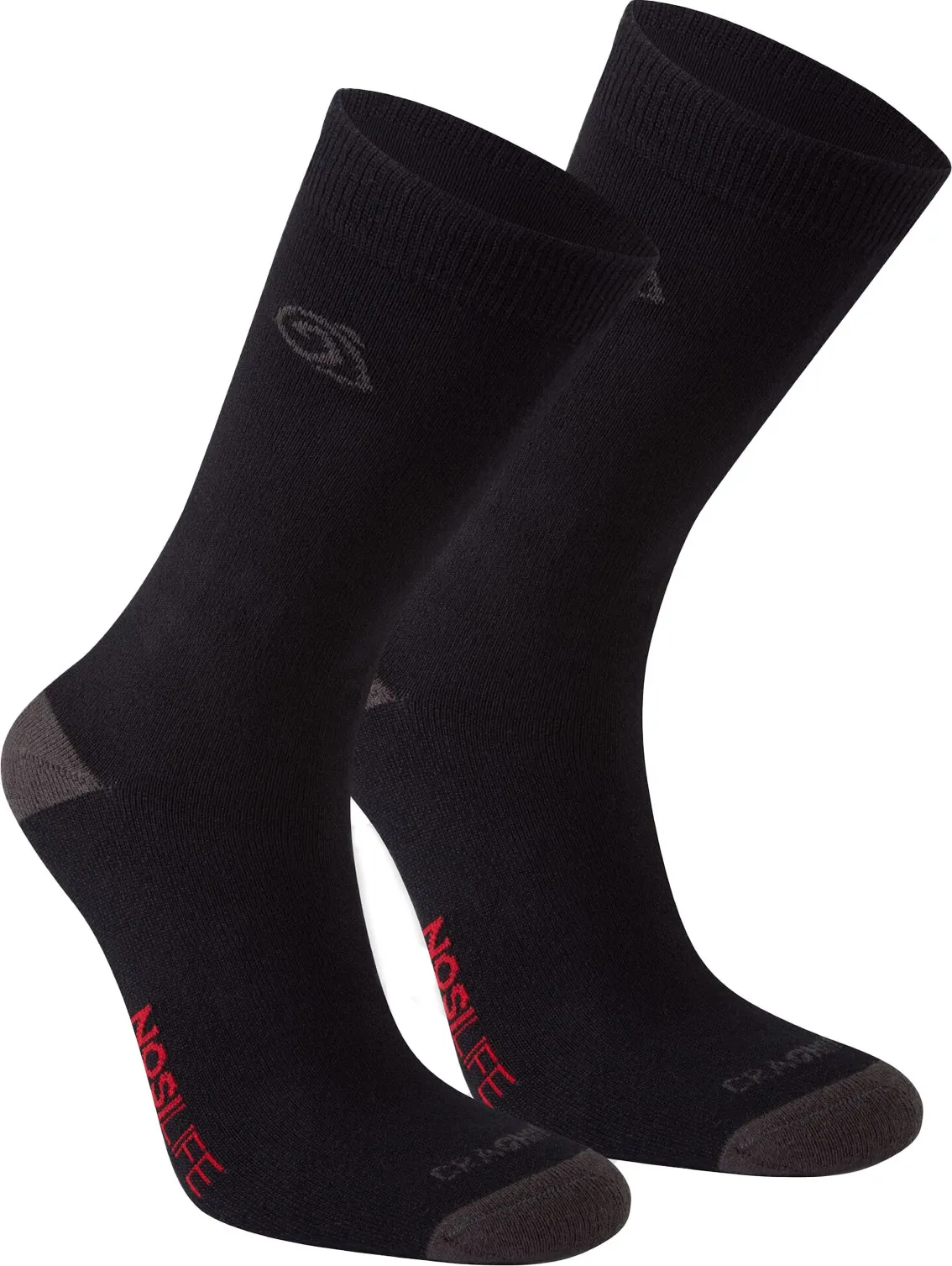 Craghoppers Unisex Insect Repellent Twin Pack Socks, Black / Dark Lead Craghoppers Unisex Insect Repellent Twin Pack Socks, Black / Dark Lead