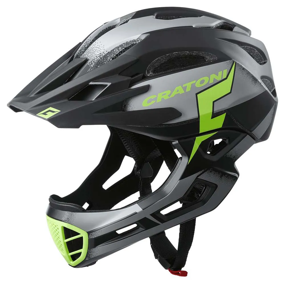 CRATONI C-maniac Pro Downhillhjälm, Black / green lime matt