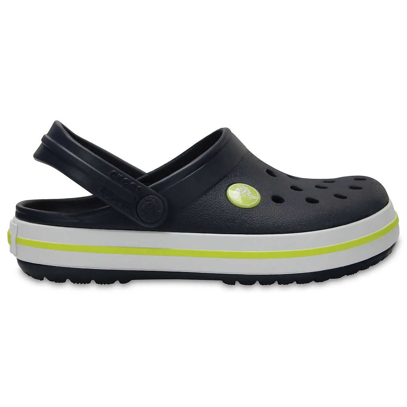 Crocs Kids' Crocband Clog, Navy/Citrus, 19-20 Crocs Kids' Crocband Clog, Navy/Citrus, 19-20