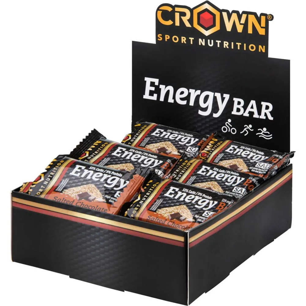 Crown Sport Nutrition Energibar Låda Choklad Salt 60g 12 Enheter, Black / orange, One Size