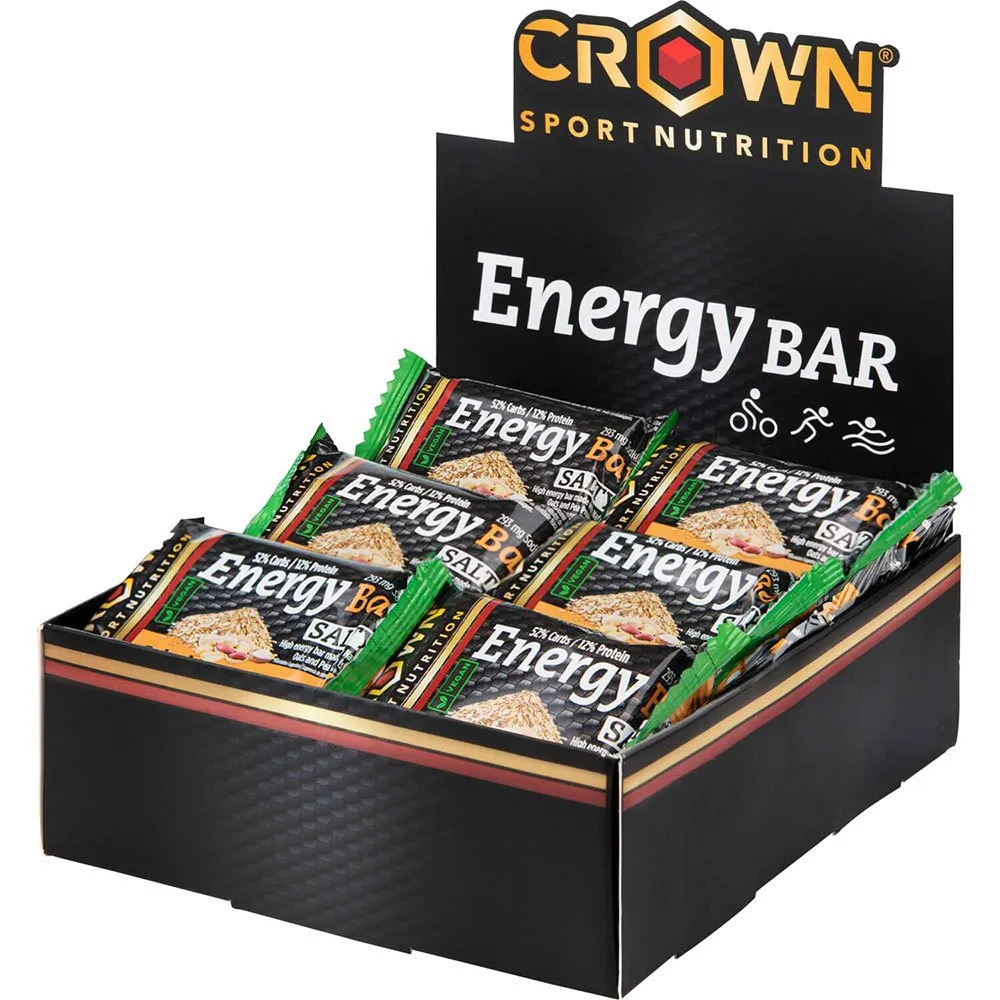 Crown Sport Nutrition Energibar Låda Saltad Jordnöt 60g 12 Enheter, Black / brown / green, One Size