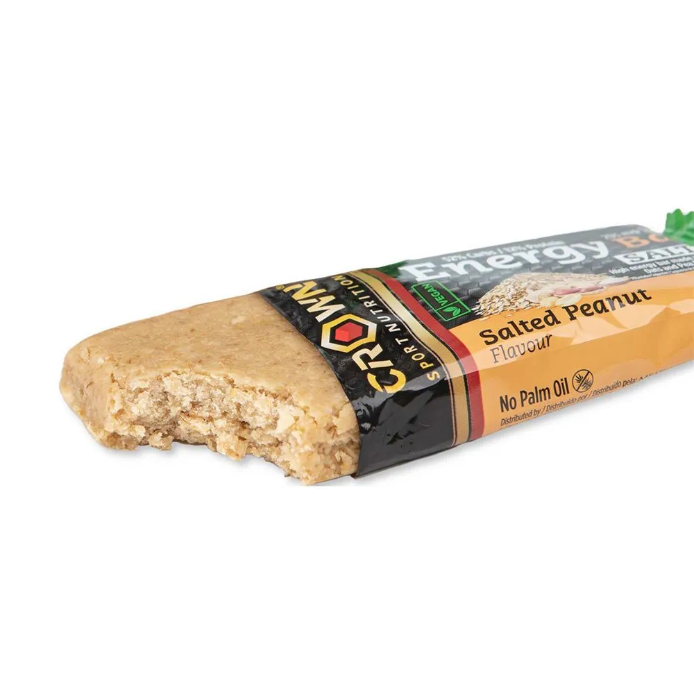 Crown Sport Nutrition Energibar Låda Saltad Jordnöt 60g 12 Enheter, Black / brown / green, One Size