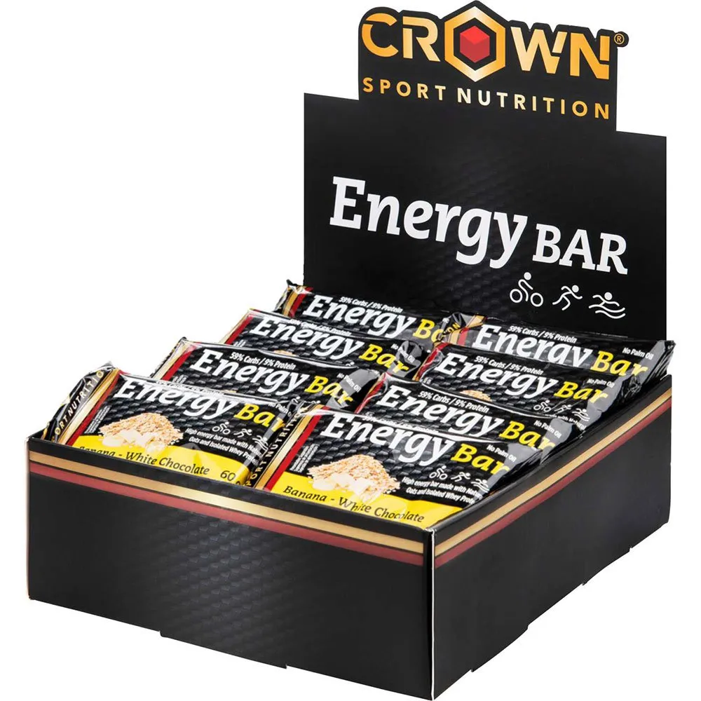 Crown Sport Nutrition Energibar Låda Vit Choklad Banan 60g 12 Enheter, Black / yellow, One Size Crown Sport Nutrition Energibar Låda Vit Choklad Banan 60g 12 Enheter, Black / yellow, One Size