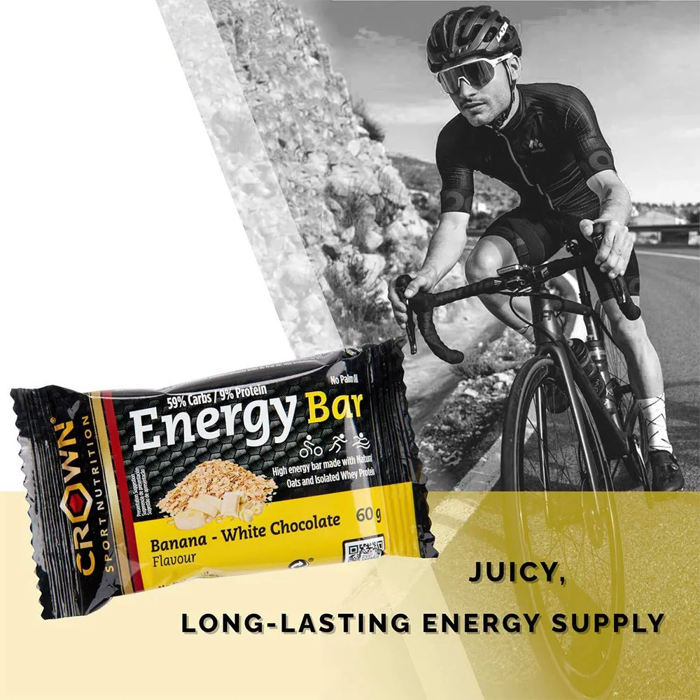 Crown Sport Nutrition Energibar Låda Vit Choklad Banan 60g 12 Enheter, Black / yellow, One Size Crown Sport Nutrition Energibar Låda Vit Choklad Banan 60g 12 Enheter, Black / yellow, One Size